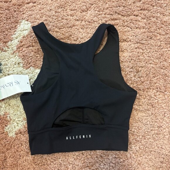 NWT ALLFENIX SPORTS BRA Womens Sz XS - Black Back Cutout - Gym Hiking Running - Picture 1 of 7